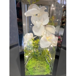 LAMPION latarenka ze storczykami i lampkami LED